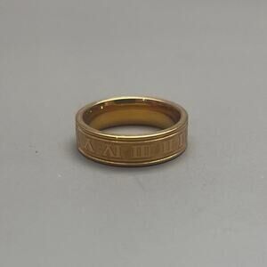 Y2K Gold Roman Numeral Ring – Vintage Style Adjustable Band, Unisex, New